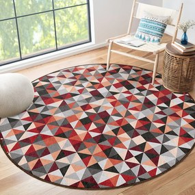 Červeno-sivý prateľný okrúhly koberec ø 80 cm Ignite – Mila Home