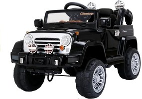 LEAN CARS Elektrické autíčko Jeep JJ245, LED svetlá, MP3, diaľkové ovládanie, čierne