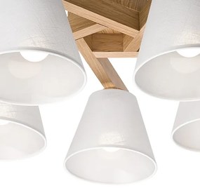 Prisadený luster ANTONIO 5xE14/40W/230V dub