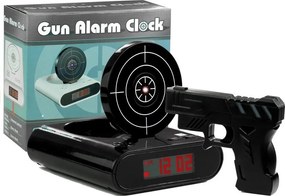 LEAN Toys Laserová pištoľ so štítom Budík čierny