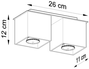 Stropné svietidlo QUAD 2 čierne