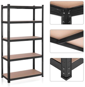 Sada 2 ks dílenských regálů Profa 180 cm černá/hnědá