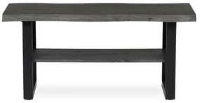 Autronic - Stůl konferenční, 120x60x55 cm, MDF deska, dekor šedý dub, kov, police, černý lak - CT-F4212 GREY AKCE NOVINKA