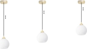 Závesné svietidlo Eliza, 1x biele sklenené tienidlo, g/b