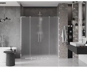 Mexen Velar L Duo, posuvné sprchové dvere do otvoru 200 cm, 8mm sklo námraza, chrómová, 871-200-003-32-01