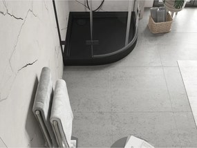 Mexen Flow+ štvrťkruhová sprchová vanička 100 x 100 cm, čierna matná, 46Q701010H