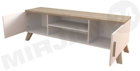 TV skrinka Sanna 160 2D2K RTV, Farby: briliantovo biela matná / dub sonoma