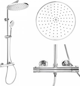 Erga Dubaj, sprchový set s termostatickou batériou a hlavovou sprchou 30 cm, chrómová, ERG-YKA-BP.DUBAJ-THERM-30-CHR