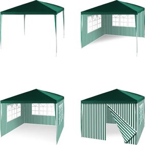 Garthen 642 Záhradný párty stan - zelený 3 x 3 m + 2 bočné steny