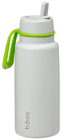 Antikorová termofľaša so slamkou 1 l - sivá/zelená