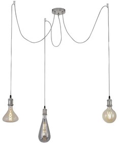 Leuchten Direkt 13571-55 - Luster na lanku DIY 3xE27/60W/230V pavúk matný chróm
