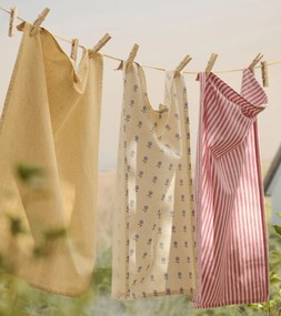 Ib Laursen Bavlněná utěrka Liv Thin Yellow Stripes 50 × 70 cm