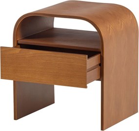 Nočný stolík s poličkami v prírodnej farbe Momo – WOOOD