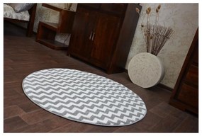 Kusový koberec Nero šedobiely kruh 120cm