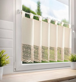 KRÁTKA ZÁCLONA NA PÚTKACH MADDELINE 150X60 CM SVETLOBÉŽOVÁ