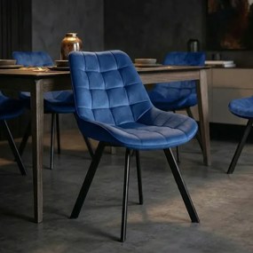 Jedálenská stolička Dalbo modrá velúr