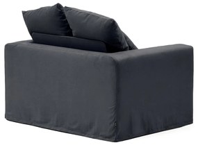Antracitové ľanové kreslo Nora – Kave Home