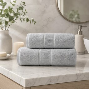Set uterák a osuška Mario svetlosivý 50x90 + 70x140 cm | Bavlna 550 gsm