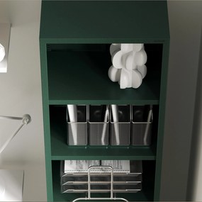 Knižnica do obývačky MARIO, 500 x 1800 x 350 mm, Modern: fľaškovo zelená farba