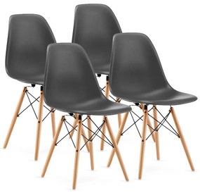 ModernHome Súprava štyroch šedých jedálenských stoličiek