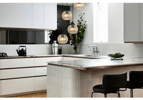 Závesné svietidlo Costa, 4x medové sklenené tienidlo, b, o