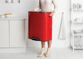 Brabantia BO pedálový kôš 2x30L červená