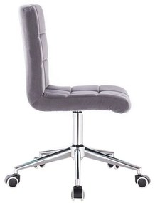 LuxuryForm DESIGN Stolička TOLEDO VELUR na striebornej podstave s kolieskami - tmavo šedá