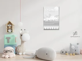 Gario Bodkovanie Sydney, Austrália Rozmery: 60 x 80 cm, Rámovanie: S vnútorným rámom, Farba bodiek: Modrá