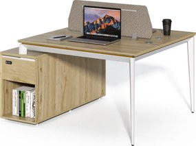 Kancelárska zostava pre 2 osoby Houseland Profit Max 04 1412 dub/biela