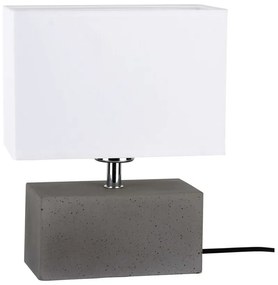 Stolová lampa STRONG DOUBLE, 1xMax.25W, biele textilné tienidlo, betón