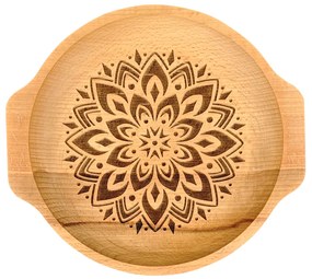 AMADEA Dřevěná miska mandala, masivní dřevo, 24 cm