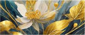Obraz - Maľba zlatých kvetov (120x50 cm)