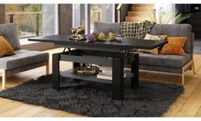 Rozkladací konferenčný stôl so zvíhacou doskou ROY čierna/antracit