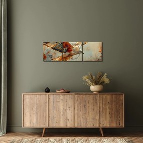 Obraz - Dravý vták (s hodinami) (90x30 cm)