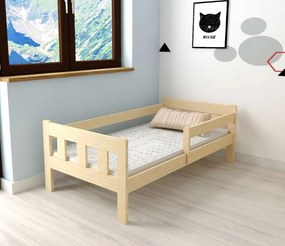 Detská posteľ z masívu borovice MÁJA - 200x90 cm - prírodná