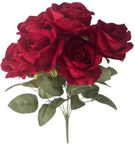 Umelá kytica červených ruží 48cm