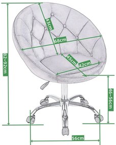 Zamatové kancelárske kreslo RUNDO ružová