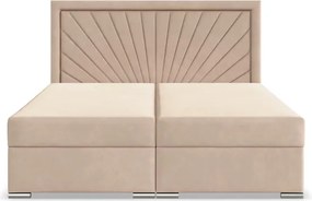 Manželská posteľ VICENZA Velvet 160×200 cm béžová