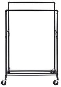 SongmicsHome Dvojitý stojan na oblečenie RARE, vodovodné rúry 100x59x162cm, čierna
