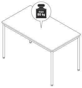 Kovový stolík »CN3«, cca 140 x 80 cm