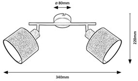 Rabalux 3245 - Bodové svietidlo MIGUEL 2xE14/40W/230V