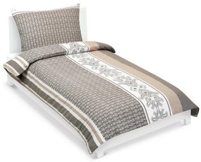 Bellatex Bavlnené obliečky Ornament kávová, 140 x 220 cm, 70 x 90 cm, 140 x 220 cm, 70 x 90 cm