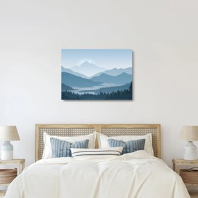 Sklenený obraz - Hory pohľadom grafika (70x50 cm)