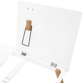 Tempo Kondela Príručný stolík na notebook/držiak na tablet, biela/prírodný bambus, MELTEN