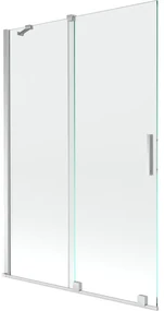 Mexen Velar, 2-krídlová posuvná vaňová zástena 120 x 150 cm, 8mm číre sklo, chrómový profil, 896-120-000-01-01