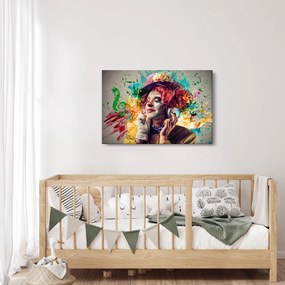 Obraz - Umelkyňa so slúchadlami (90x60 cm)
