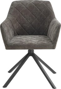 Otočná jedálenská stolička Patti, šedo-hnedá látka