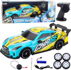 LEAN Toys Športové auto RC na diaľkové ovládanie s osvetlenou karosériou Drift Turquoise