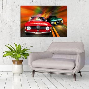 Obraz - Retro závodné autá (90x60 cm)