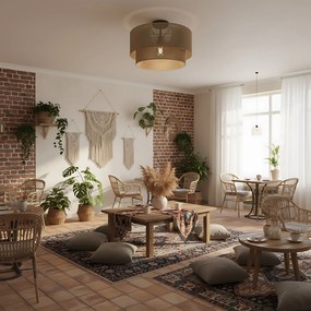 Toolight Toolight, závesné svietidlo 46cm, 1xE27, APP1838-1F, hnedá, OSW-01669